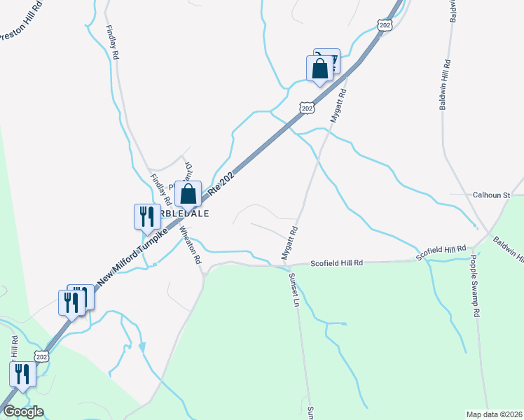 map of restaurants, bars, coffee shops, grocery stores, and more near 93 Quarry Ridge Road in Washington