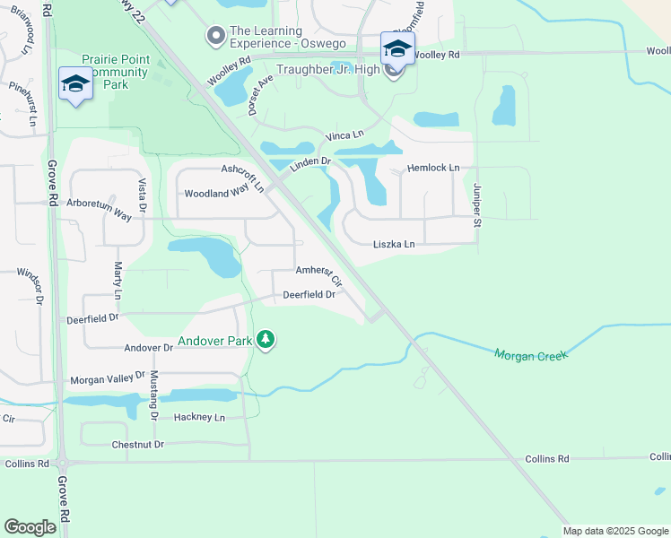 map of restaurants, bars, coffee shops, grocery stores, and more near 191 Amherst Circle in Oswego