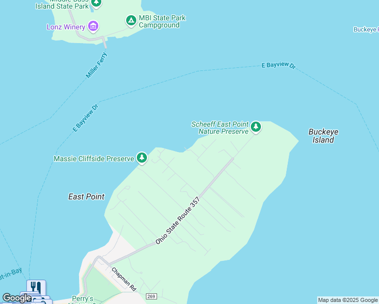 map of restaurants, bars, coffee shops, grocery stores, and more near 221-235 Memory in Put-in-Bay