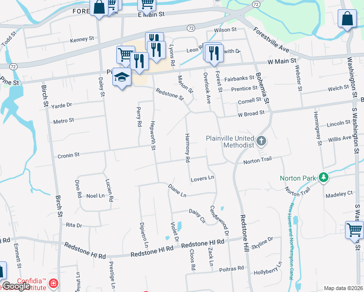 map of restaurants, bars, coffee shops, grocery stores, and more near 32 Villa Court in Bristol