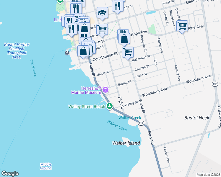 map of restaurants, bars, coffee shops, grocery stores, and more near 22 Burton Street in Bristol