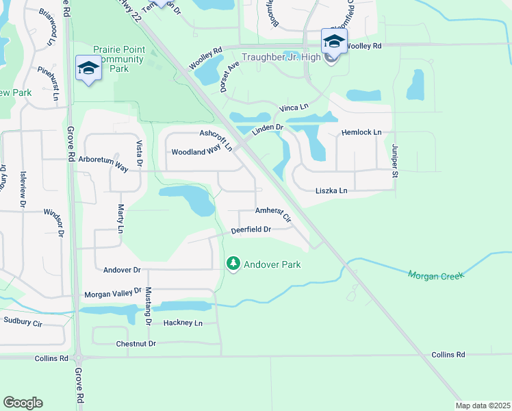 map of restaurants, bars, coffee shops, grocery stores, and more near 265 Ashcroft Lane in Oswego