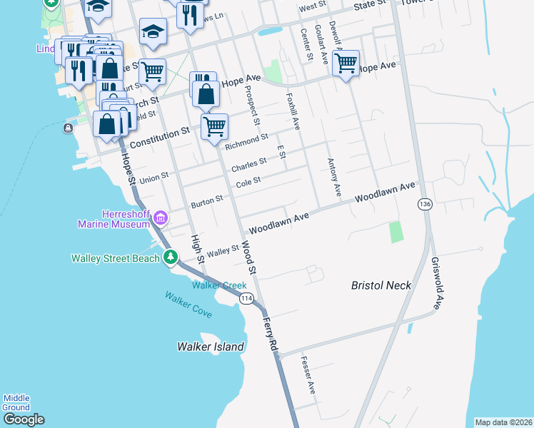 map of restaurants, bars, coffee shops, grocery stores, and more near 32 Garfield Avenue in Bristol