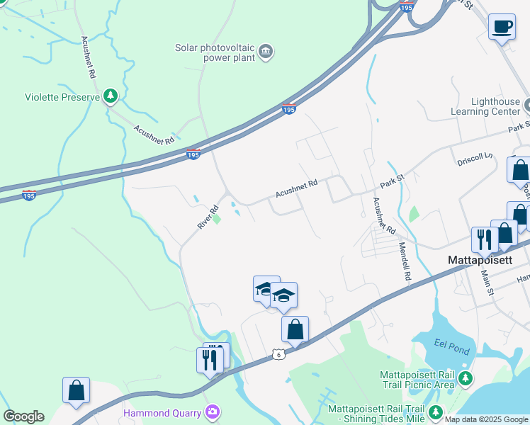 map of restaurants, bars, coffee shops, grocery stores, and more near 5 Fairview Drive in Mattapoisett