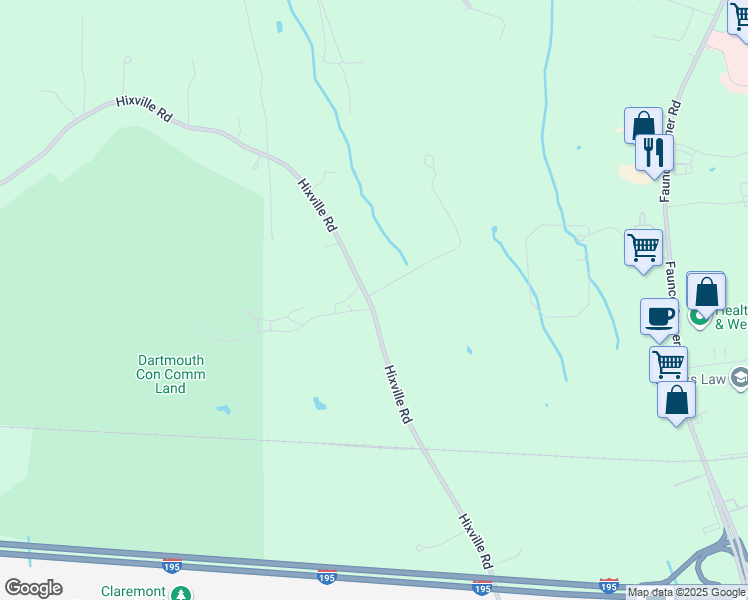 map of restaurants, bars, coffee shops, grocery stores, and more near 555 Hixville Road in Dartmouth