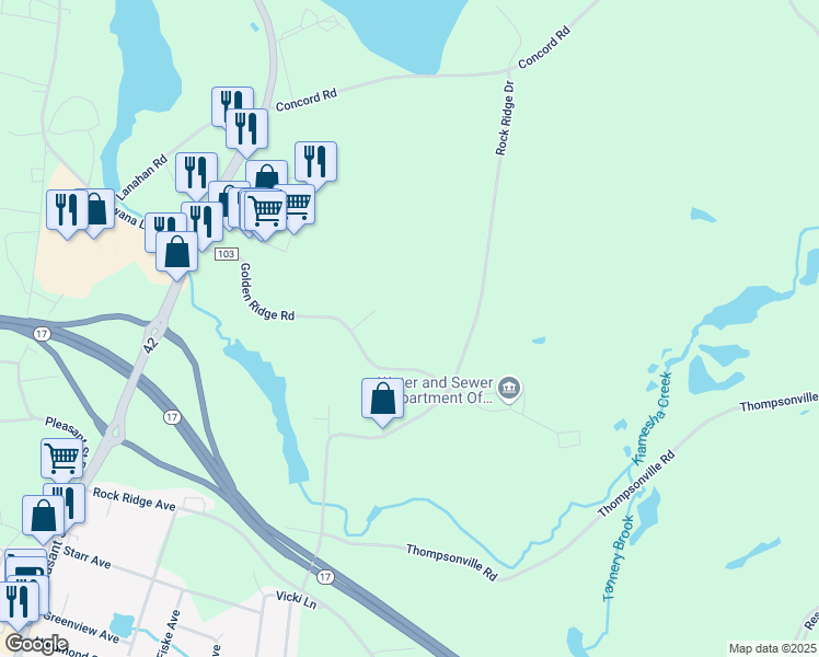 map of restaurants, bars, coffee shops, grocery stores, and more near 6 Isabel Lane in Monticello