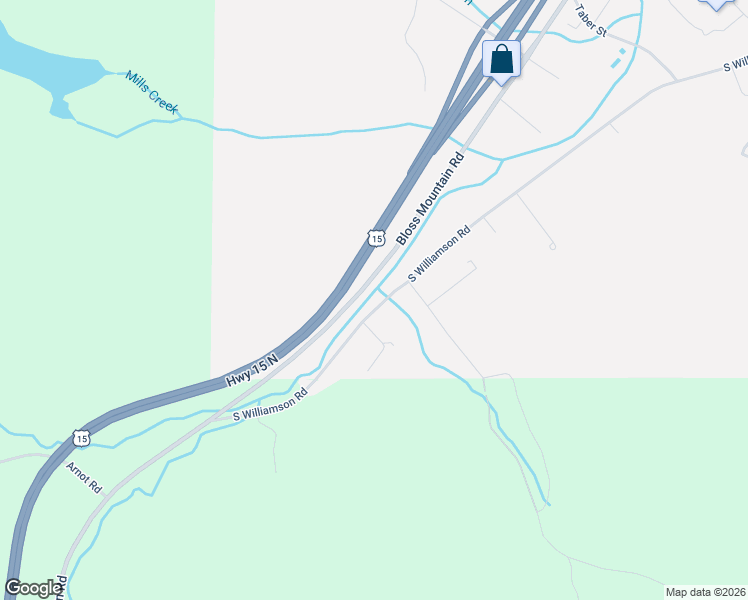 map of restaurants, bars, coffee shops, grocery stores, and more near 343-351 South Williamson Road in Blossburg