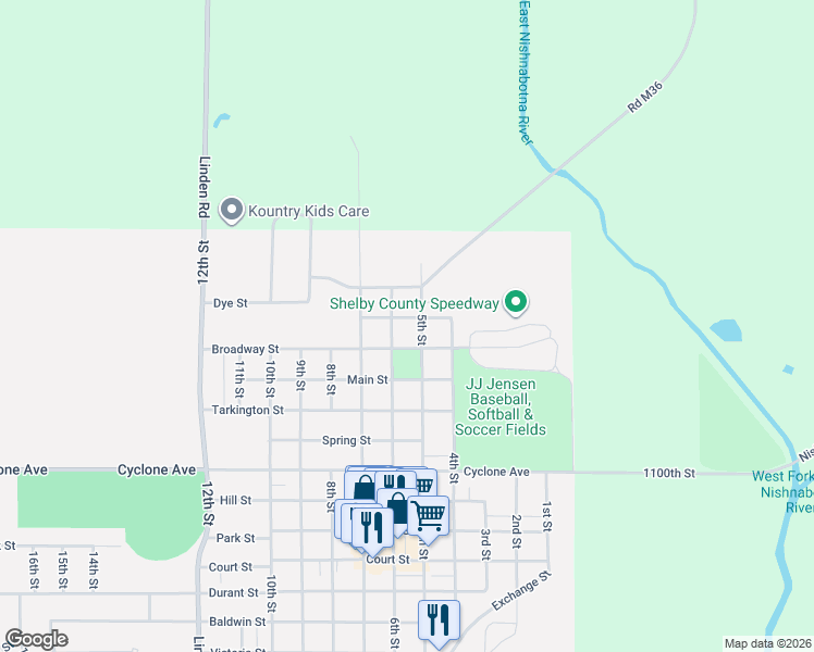 map of restaurants, bars, coffee shops, grocery stores, and more near 407 6th Street in Harlan