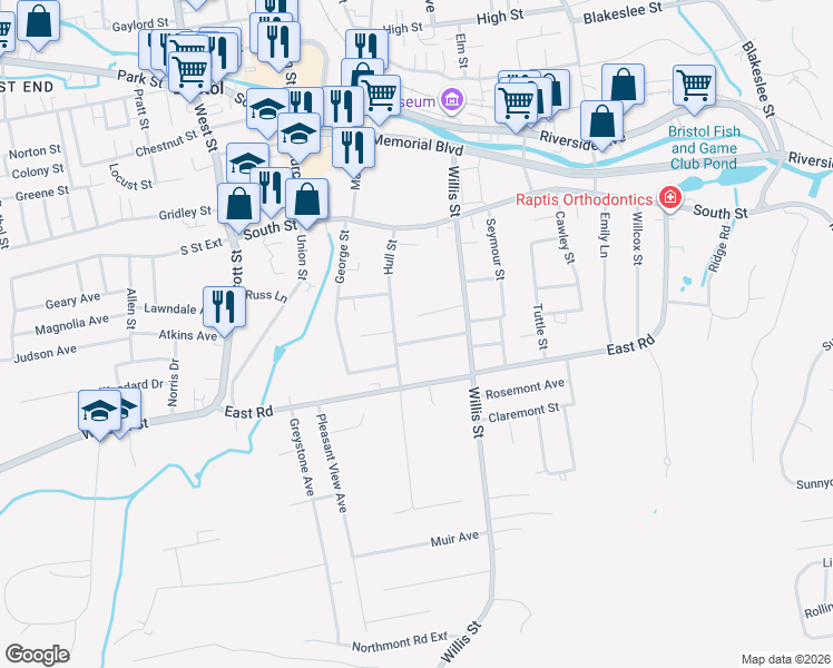 map of restaurants, bars, coffee shops, grocery stores, and more near 26 Sigourney Street in Bristol