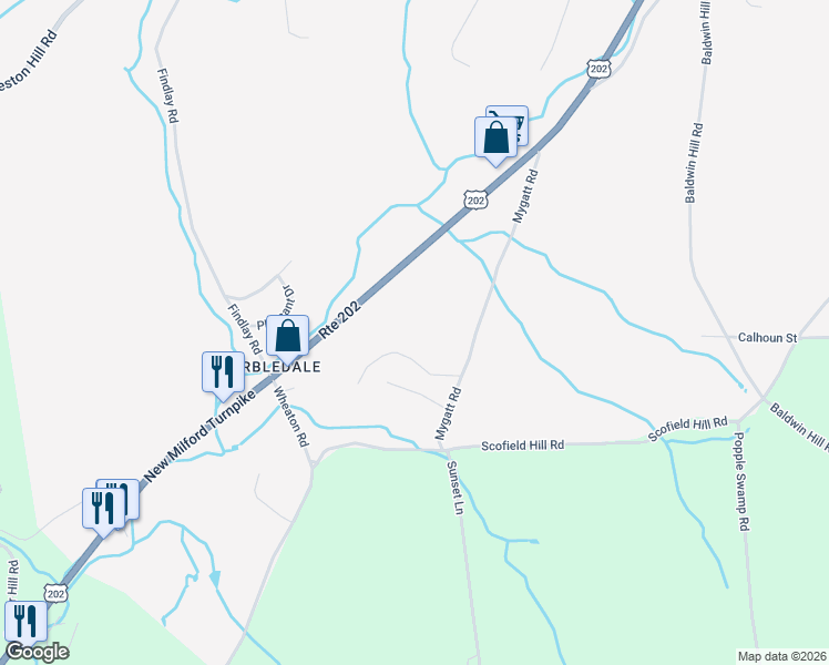 map of restaurants, bars, coffee shops, grocery stores, and more near 93 Quarry Ridge Road in Washington