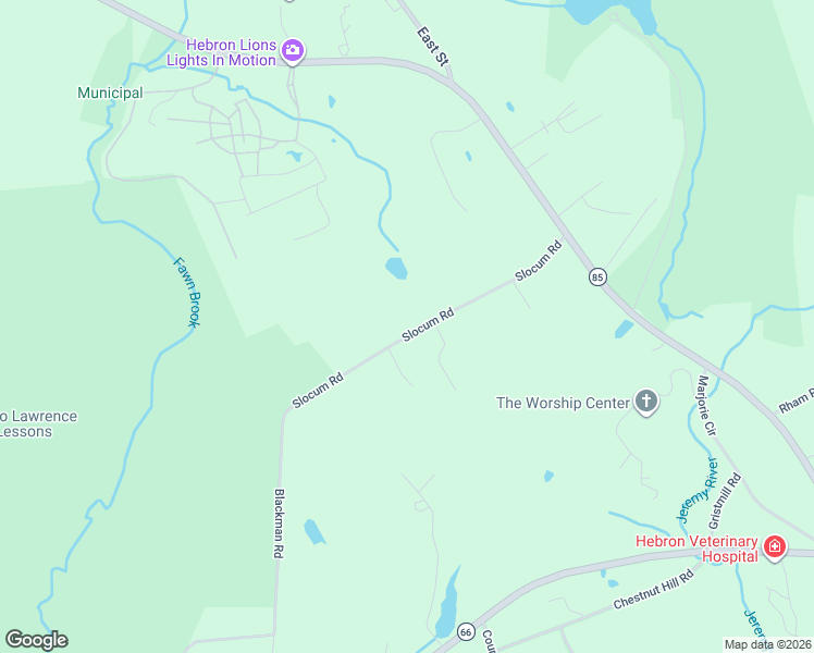 map of restaurants, bars, coffee shops, grocery stores, and more near 86 Slocum Road in Hebron