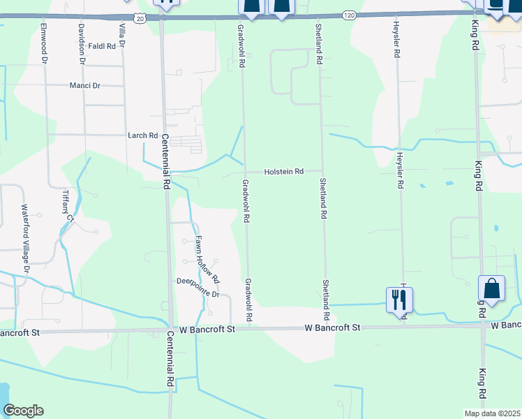 map of restaurants, bars, coffee shops, grocery stores, and more near in Sylvania