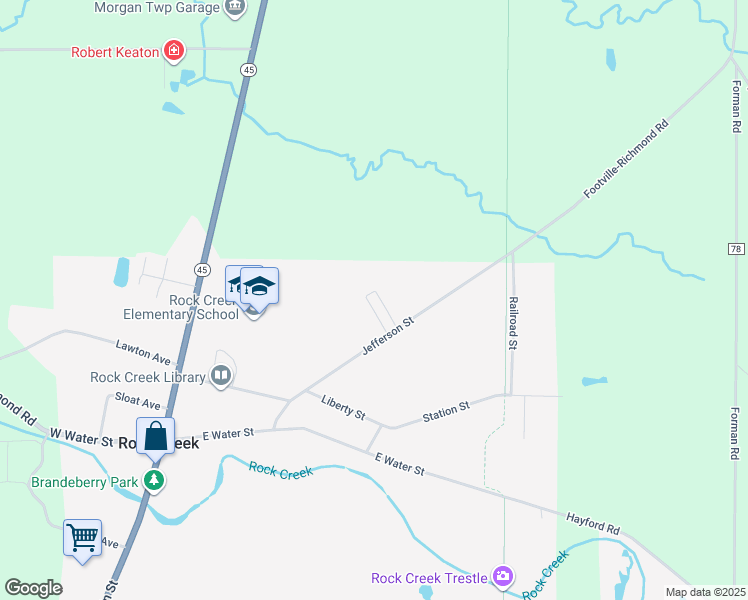 map of restaurants, bars, coffee shops, grocery stores, and more near 2789 Jefferson Street in Rock Creek
