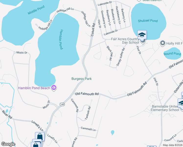 map of restaurants, bars, coffee shops, grocery stores, and more near 630 Cotuit Road in Barnstable