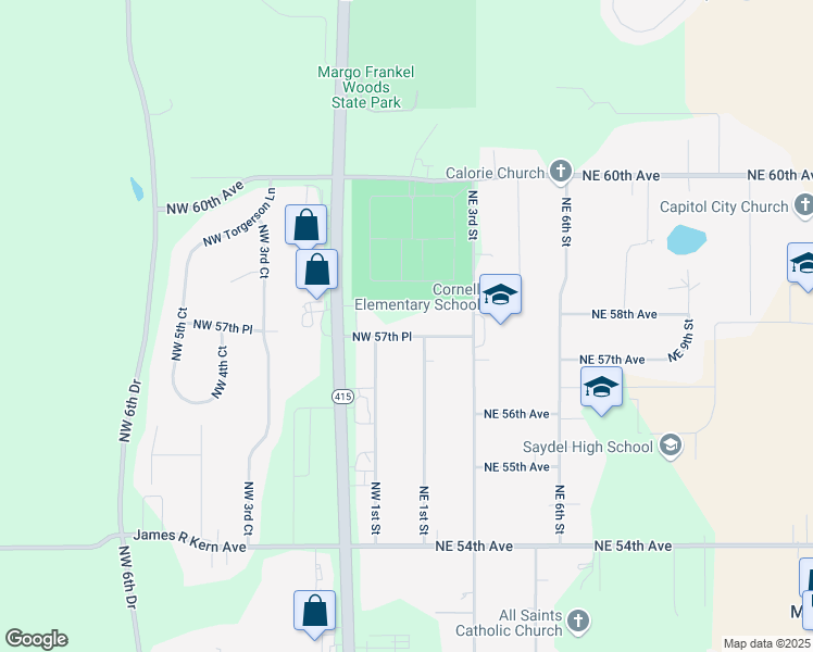 map of restaurants, bars, coffee shops, grocery stores, and more near 35 Northwest 57th Place in Des Moines