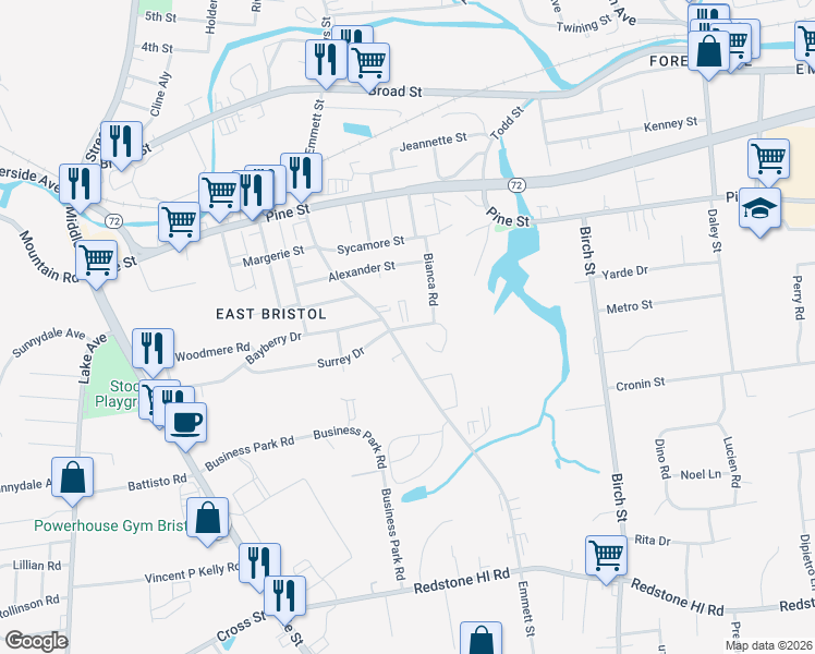 map of restaurants, bars, coffee shops, grocery stores, and more near in Bristol