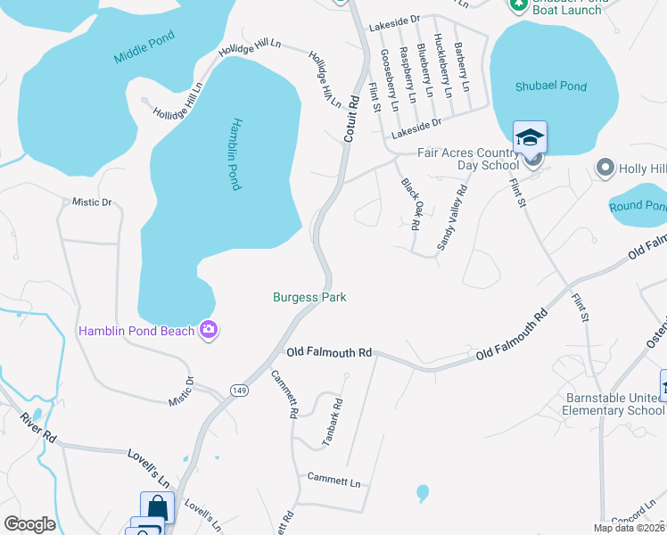 map of restaurants, bars, coffee shops, grocery stores, and more near 630 Cotuit Road in Barnstable