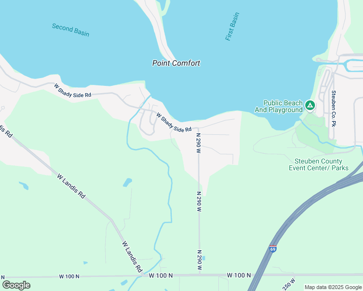 map of restaurants, bars, coffee shops, grocery stores, and more near 55 Ln 152 Crooked Lake in Angola