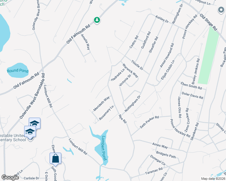 map of restaurants, bars, coffee shops, grocery stores, and more near 344 Nye Road in Barnstable