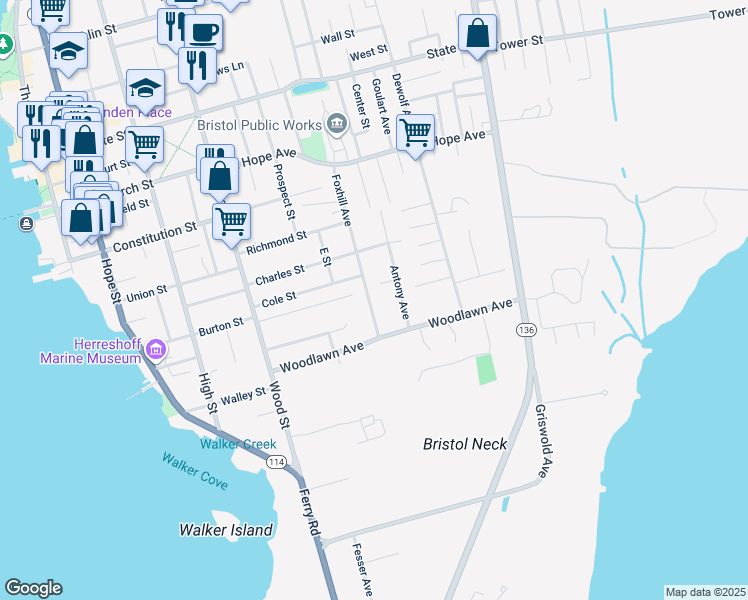 map of restaurants, bars, coffee shops, grocery stores, and more near 59 Foxhill Avenue in Bristol