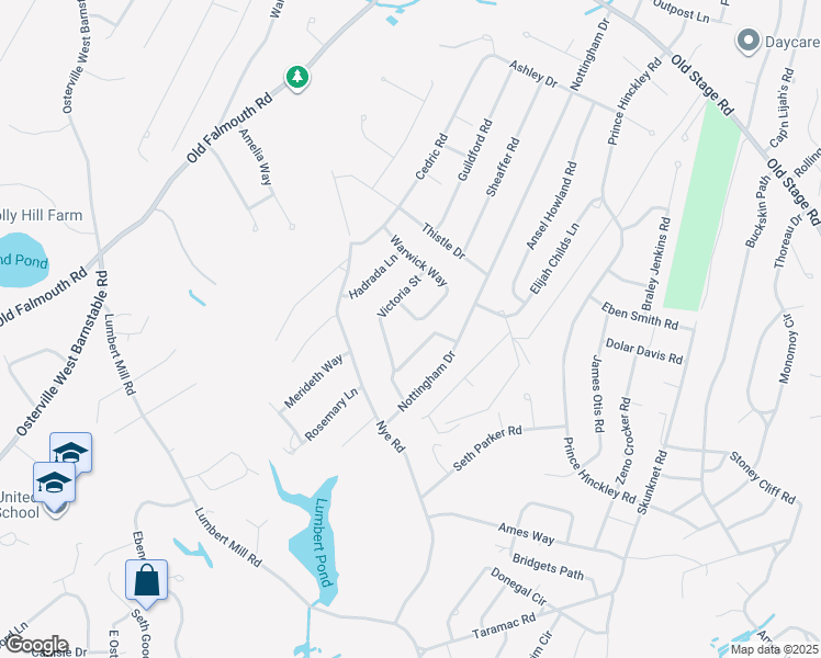 map of restaurants, bars, coffee shops, grocery stores, and more near 38 Victoria Street in Barnstable