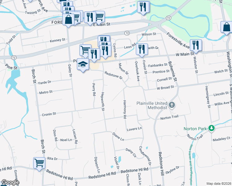 map of restaurants, bars, coffee shops, grocery stores, and more near 48 Buff Road in Bristol