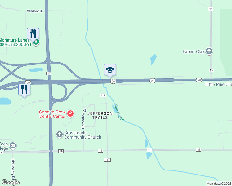 map of restaurants, bars, coffee shops, grocery stores, and more near 21452 U.S. 20 in Goshen