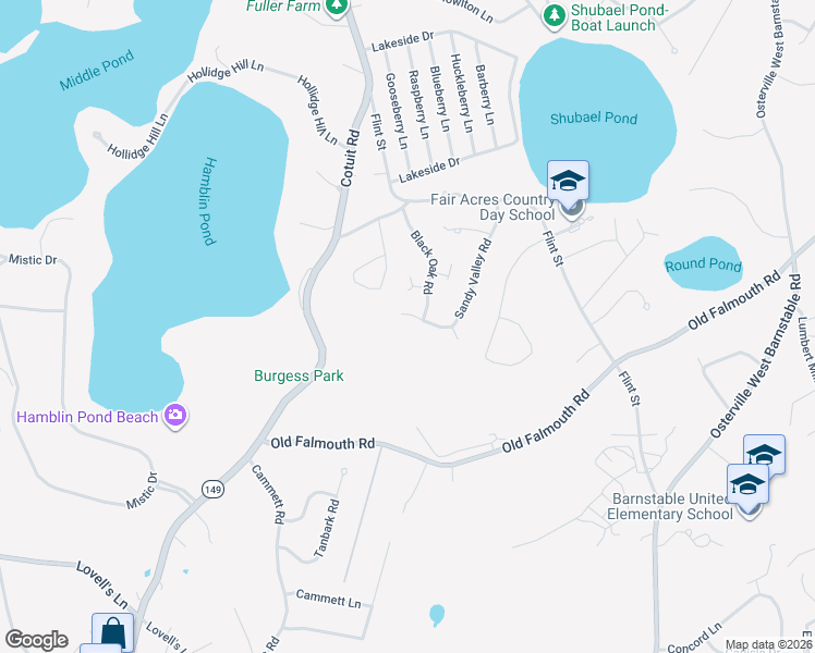 map of restaurants, bars, coffee shops, grocery stores, and more near 192 Sandy Valley Road in Barnstable