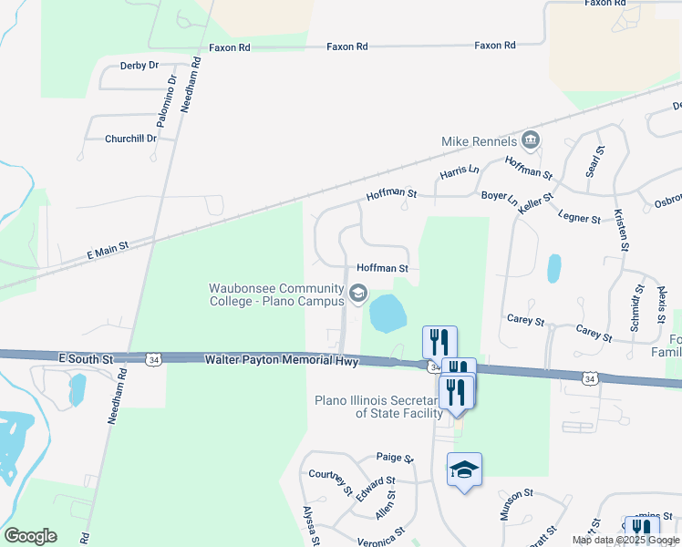 map of restaurants, bars, coffee shops, grocery stores, and more near 2828 Hoffman Street in Plano