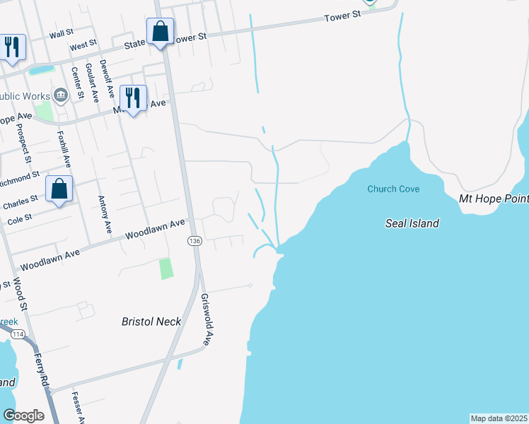 map of restaurants, bars, coffee shops, grocery stores, and more near 1 Sequoia Court in Bristol