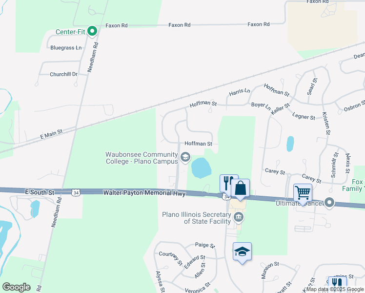 map of restaurants, bars, coffee shops, grocery stores, and more near 2828 Hoffman Street in Plano