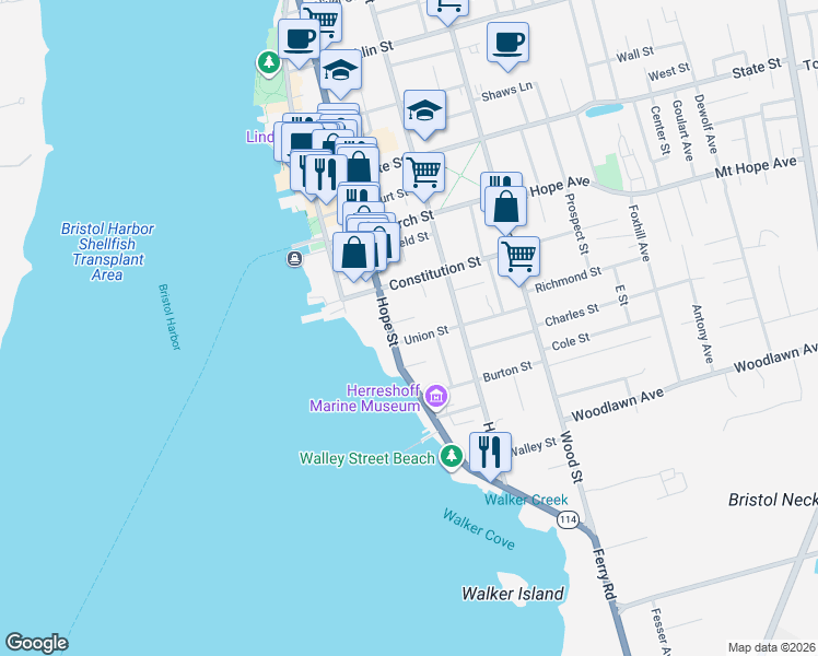 map of restaurants, bars, coffee shops, grocery stores, and more near 14 Union Street in Bristol