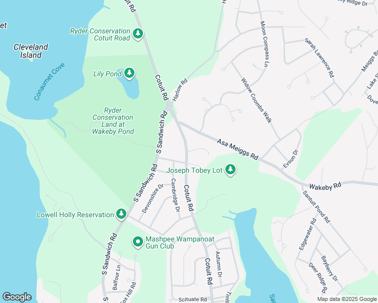 map of restaurants, bars, coffee shops, grocery stores, and more near 9 Salt Kettle Lane in Sandwich