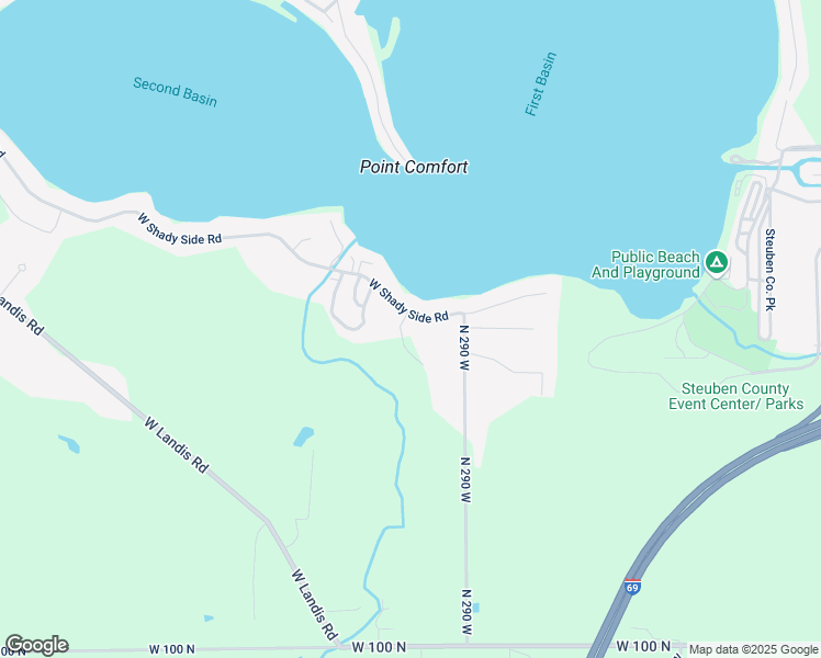 map of restaurants, bars, coffee shops, grocery stores, and more near 55 Ln 152 Crooked Lake in Angola