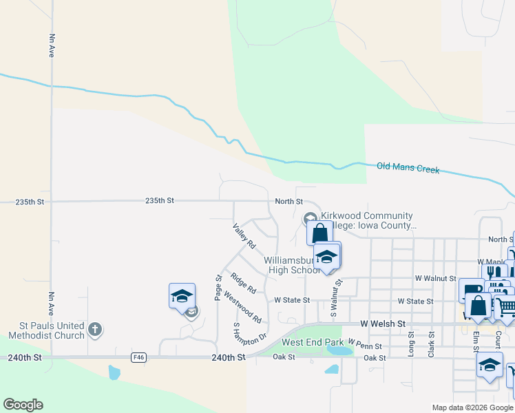 map of restaurants, bars, coffee shops, grocery stores, and more near 101-299 Knolls End Drive in Williamsburg