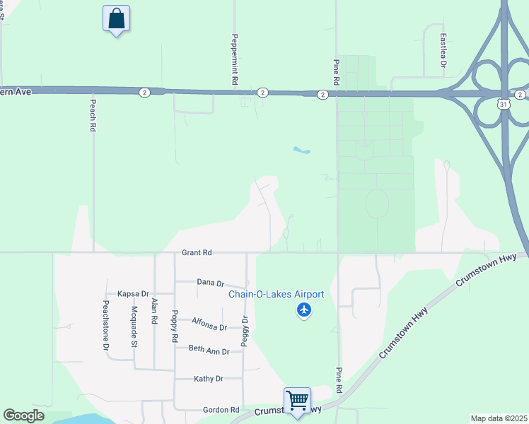 map of restaurants, bars, coffee shops, grocery stores, and more near 56885 Wild Heather Drive in South Bend