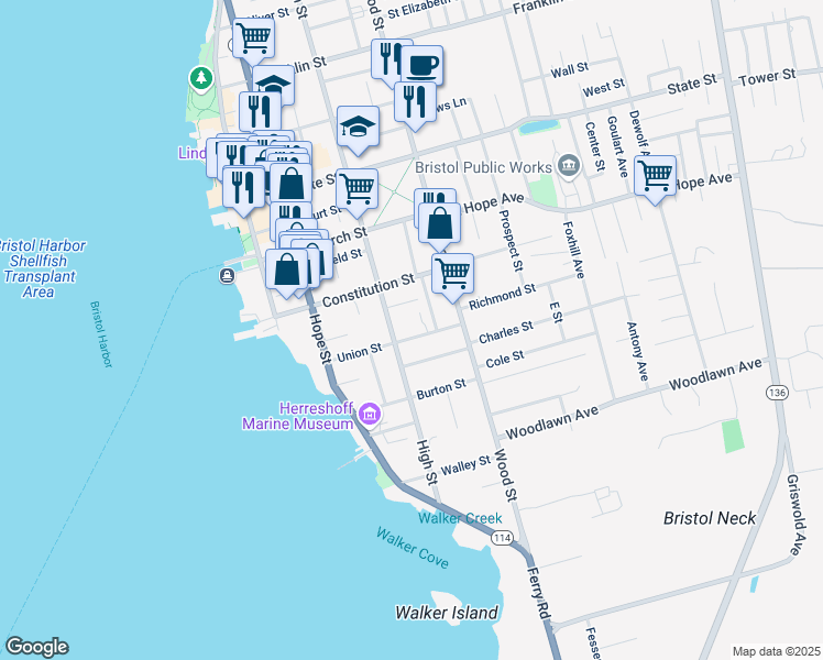 map of restaurants, bars, coffee shops, grocery stores, and more near 19 Cooke Street in Bristol