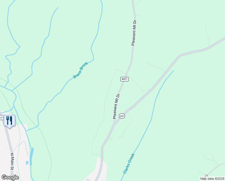 map of restaurants, bars, coffee shops, grocery stores, and more near 124 Logging Trail in Forest City
