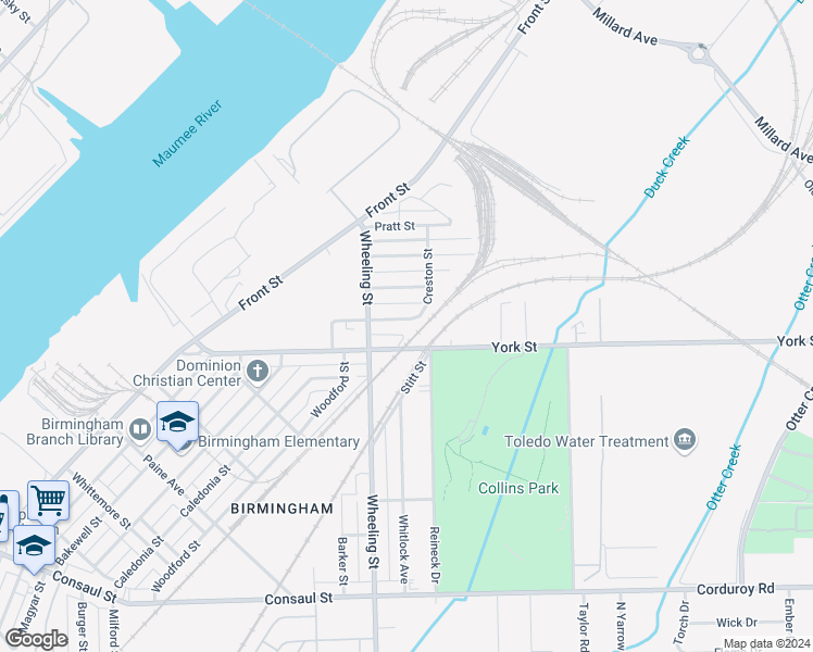 map of restaurants, bars, coffee shops, grocery stores, and more near 2653 Massillon Street in Toledo