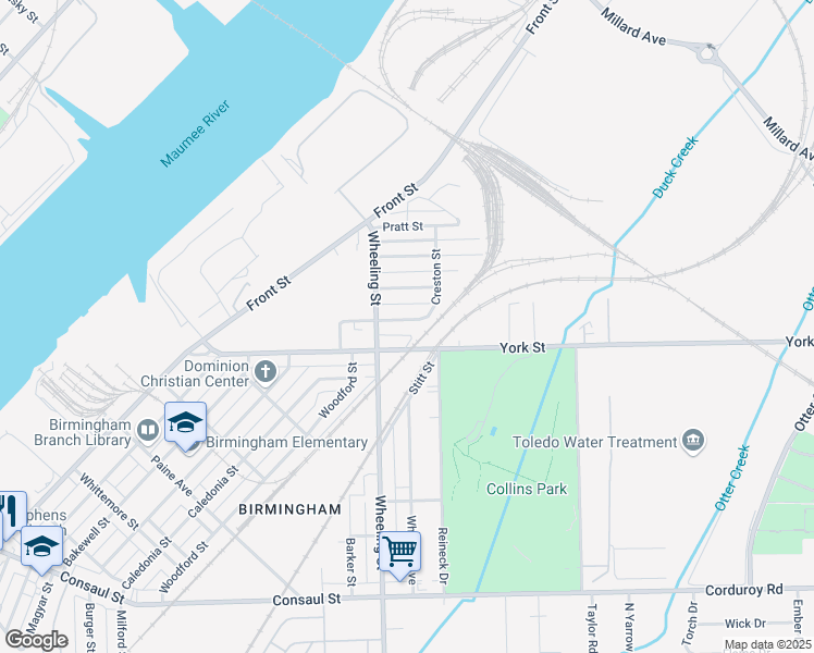 map of restaurants, bars, coffee shops, grocery stores, and more near 2613 Massillon Street in Toledo
