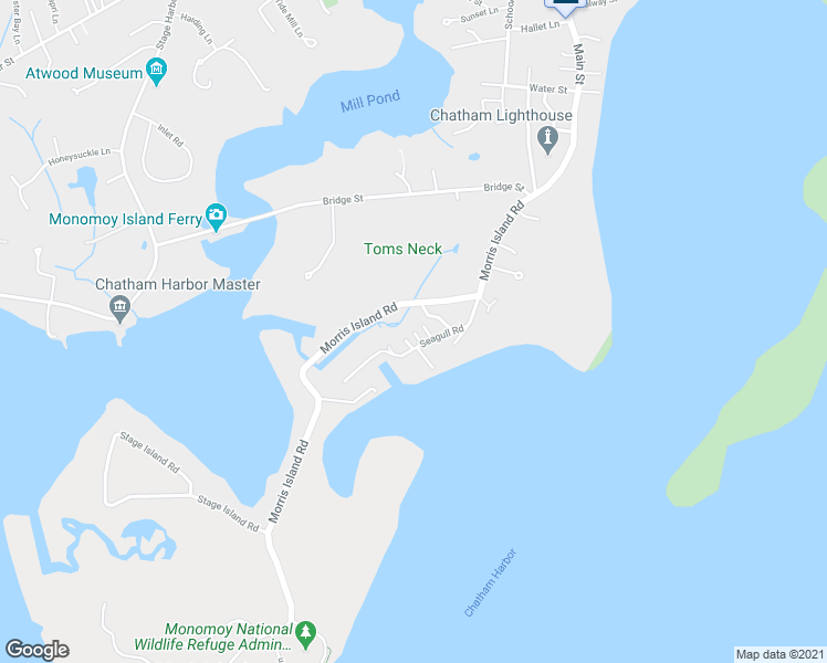 map of restaurants, bars, coffee shops, grocery stores, and more near Oyster Drive in Chatham