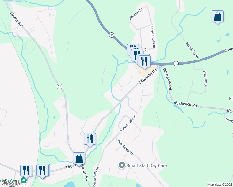 map of restaurants, bars, coffee shops, grocery stores, and more near 7 Chestnut Ridge Road in Poughkeepsie
