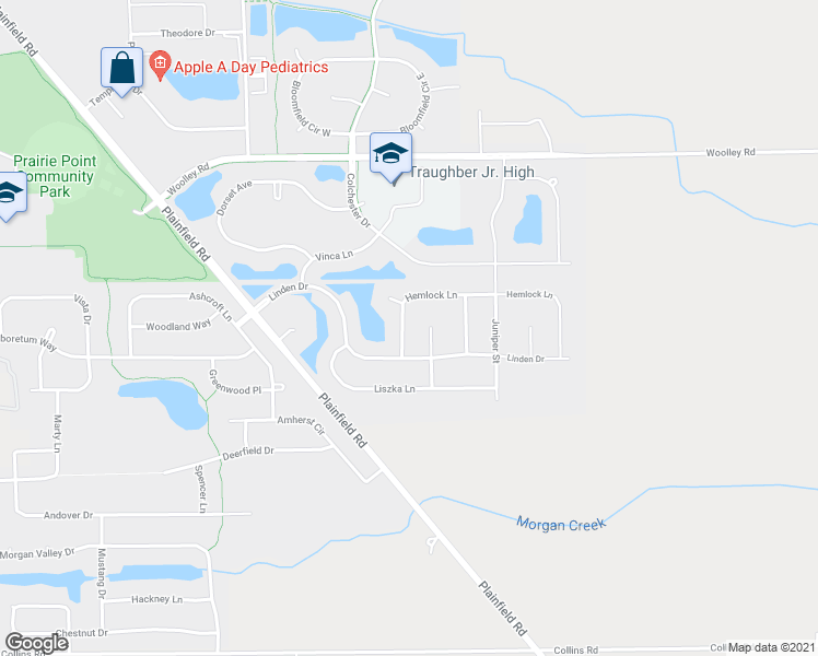 map of restaurants, bars, coffee shops, grocery stores, and more near 307 Hemlock Lane in Oswego