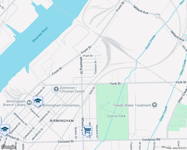 map of restaurants, bars, coffee shops, grocery stores, and more near 2653 Massillon Street in Toledo
