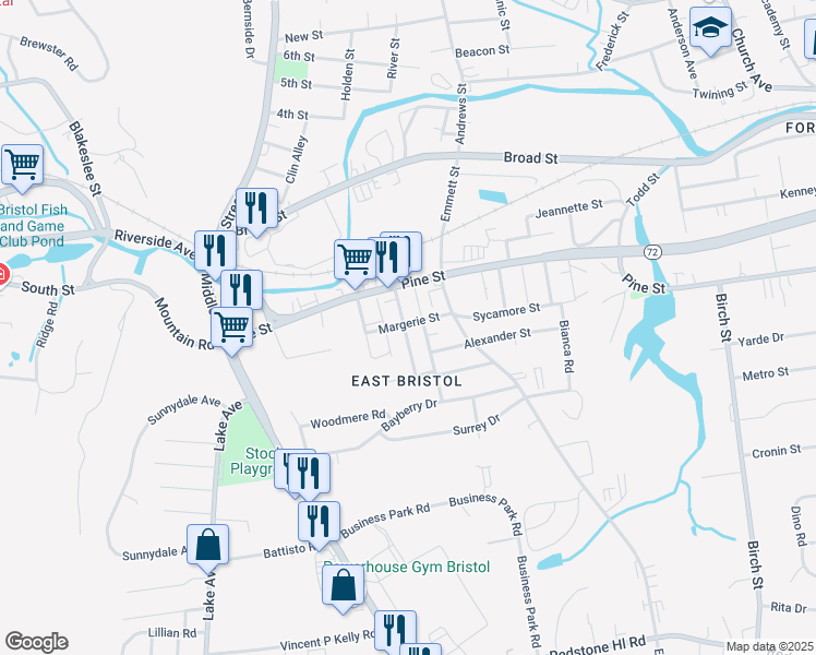 map of restaurants, bars, coffee shops, grocery stores, and more near 61 Lois Street in Bristol
