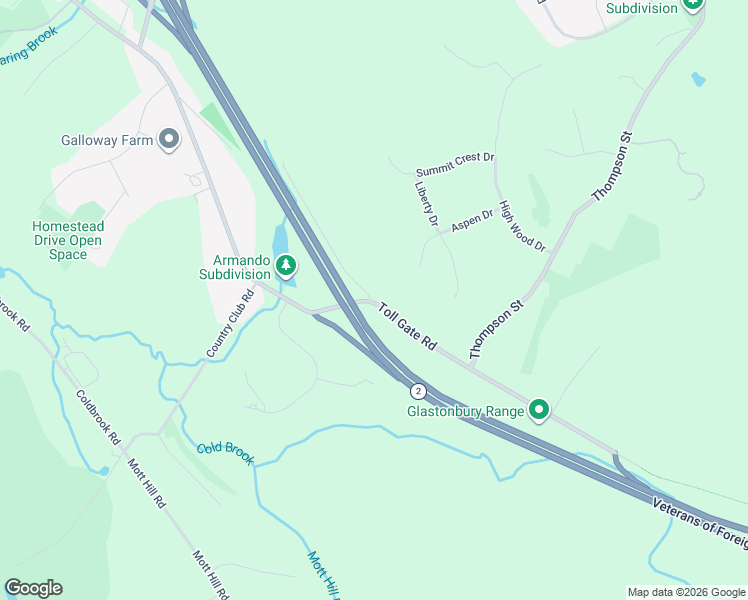 map of restaurants, bars, coffee shops, grocery stores, and more near 151 Toll Gate Road in Glastonbury