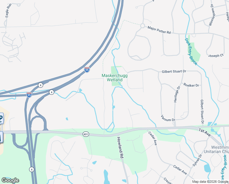 map of restaurants, bars, coffee shops, grocery stores, and more near 466 Green Bush Road in East Greenwich