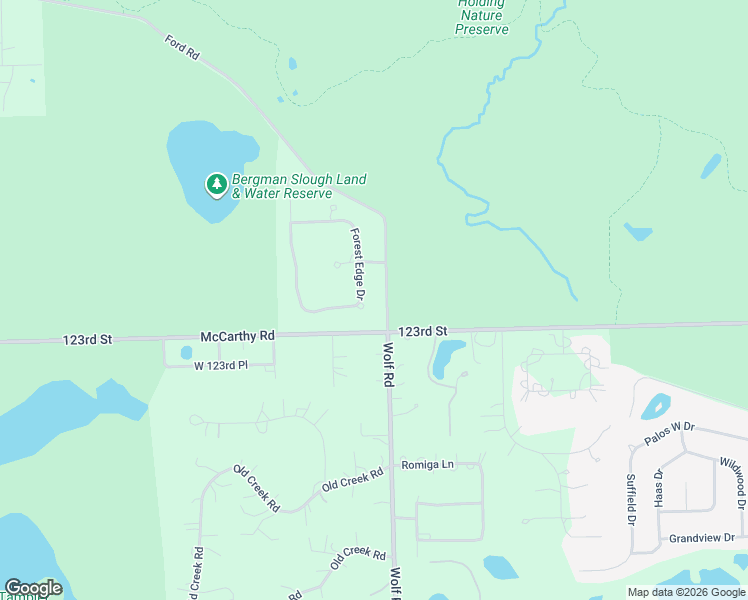 map of restaurants, bars, coffee shops, grocery stores, and more near 105 Forest Edge Drive in Palos Park
