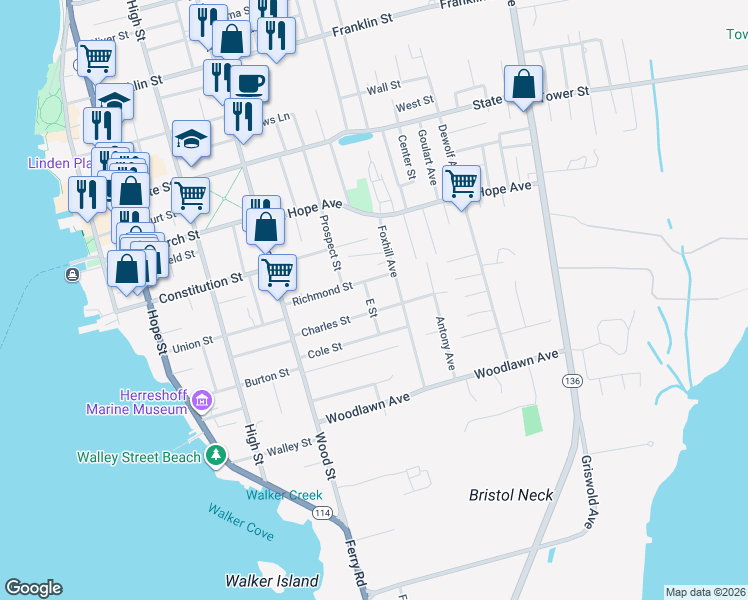 map of restaurants, bars, coffee shops, grocery stores, and more near 75 Charles Street in Bristol