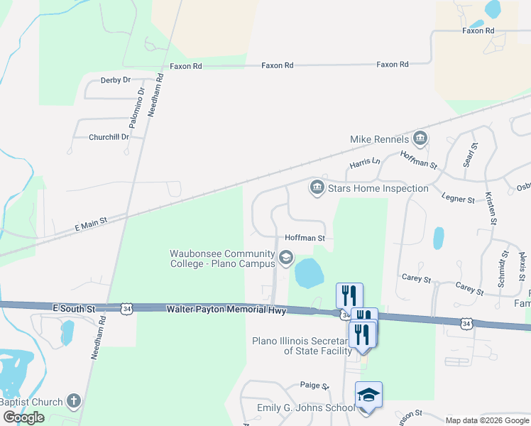 map of restaurants, bars, coffee shops, grocery stores, and more near 306 Waubonsee Drive in Plano